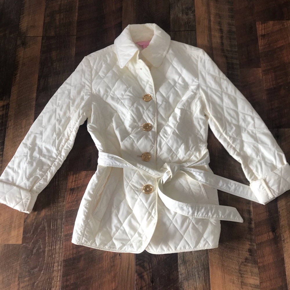 Lilly Pulitzer White Cream quilted jacket coat XXS